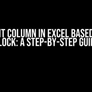 Highlight Column in Excel Based on Time Block: A Step-by-Step Guide